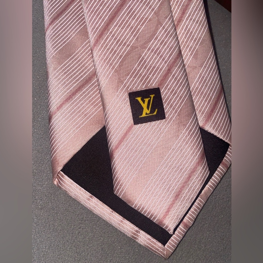 Louis Vuitton Light Pink Striped Tie and Blue Tie in Box Pre loved condition - Picture 6 of 14
